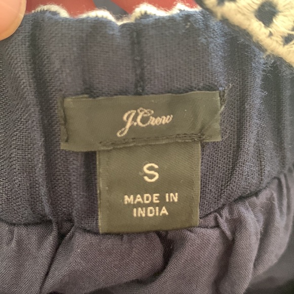 J. Crew Linen Embroidered Navy Maxi Dress with Cross Strap Back *EUC* - Picture 6 of 7